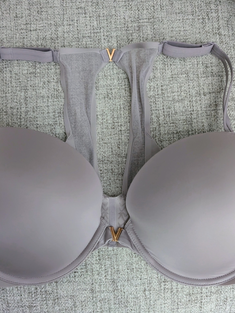 Victoria's Secret Racerback Pushup Bra - Lilac/Gray